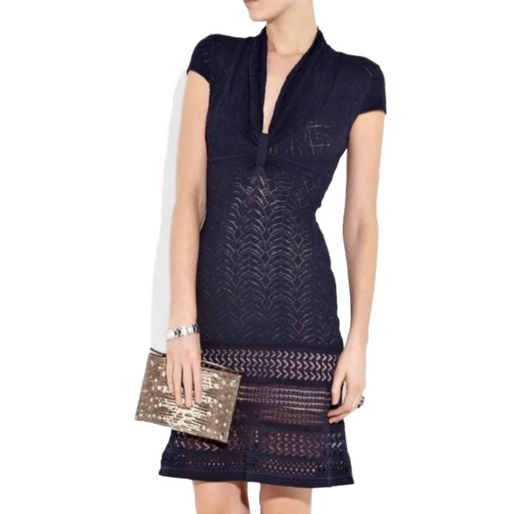 Catherine Malandrino pointelle  Black dress Medium - Picture 10 of 16